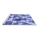 Sideview of Machine Washable Oriental Blue Modern Rug, wshabs1013blu