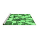 Sideview of Machine Washable Oriental Emerald Green Modern Area Rugs, wshabs1013emgrn