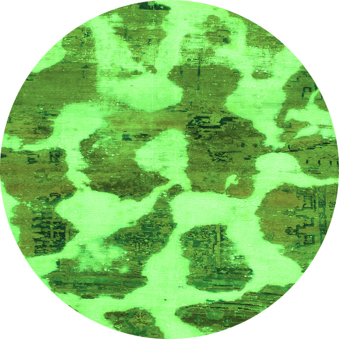Round Oriental Green Modern Rug, abs1013grn