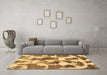 Machine Washable Oriental Brown Modern Rug in a Living Room,, wshabs1013brn