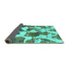 Sideview of Oriental Turquoise Modern Rug, abs1013turq