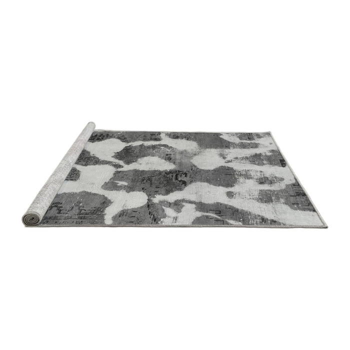 Sideview of Machine Washable Oriental Gray Modern Rug, wshabs1013gry