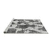 Sideview of Machine Washable Oriental Gray Modern Rug, wshabs1013gry