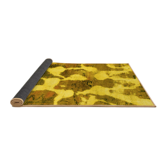 Sideview of Oriental Yellow Modern Rug, abs1013yw