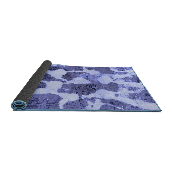 Sideview of Oriental Blue Modern Rug, abs1013blu