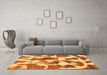 Machine Washable Oriental Orange Modern Area Rugs in a Living Room, wshabs1013org