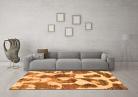 Machine Washable Oriental Orange Modern Rug, wshabs1013org