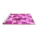 Sideview of Machine Washable Oriental Pink Modern Rug, wshabs1013pnk