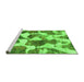 Sideview of Machine Washable Oriental Green Modern Area Rugs, wshabs1013grn