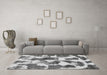 Machine Washable Oriental Gray Modern Rug in a Living Room,, wshabs1013gry