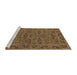 Sideview of Machine Washable Abstract Dark Bronze Brown Rug, wshabs1014