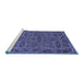 Sideview of Machine Washable Oriental Blue Modern Rug, wshabs1014blu