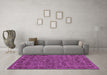 Machine Washable Oriental Purple Modern Area Rugs in a Living Room, wshabs1014pur