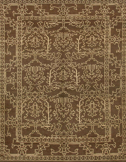 Abstract Dark Bronze Brown Oriental Rug, abs1014