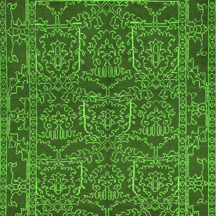 Machine Washable Oriental Green Modern Area Rugs, wshabs1014grn
