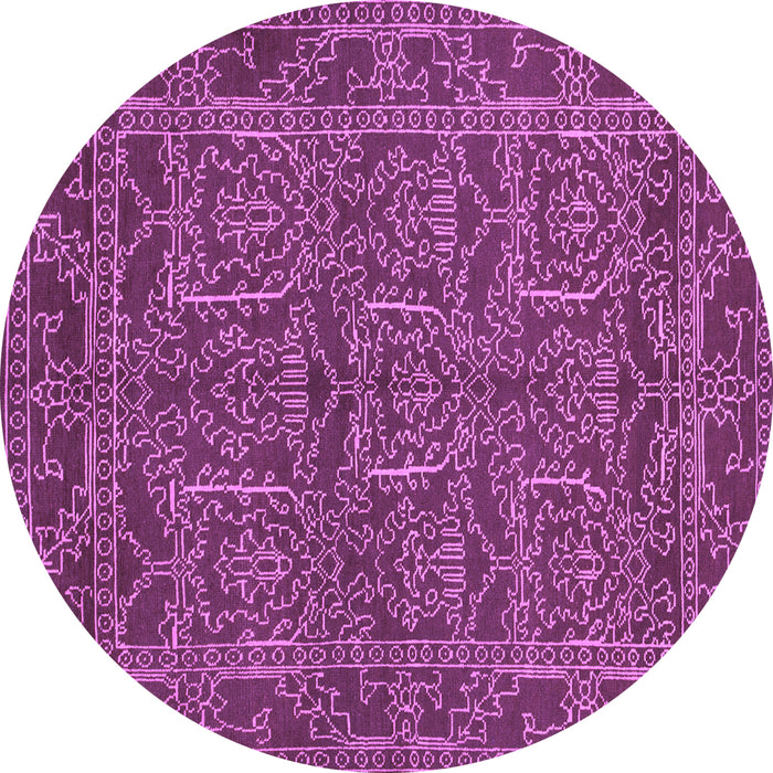 Round Oriental Purple Modern Rug, abs1014pur