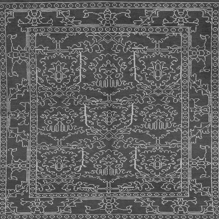 Square Machine Washable Oriental Gray Modern Rug, wshabs1014gry