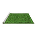 Sideview of Machine Washable Oriental Green Modern Area Rugs, wshabs1014grn