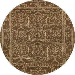 Round Machine Washable Abstract Dark Bronze Brown Rug, wshabs1014