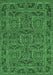 Machine Washable Oriental Emerald Green Modern Area Rugs, wshabs1014emgrn