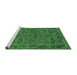 Sideview of Machine Washable Oriental Emerald Green Modern Area Rugs, wshabs1014emgrn