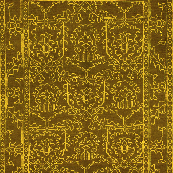 Machine Washable Oriental Yellow Modern Rug, wshabs1014yw