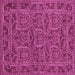 Square Machine Washable Oriental Pink Modern Rug, wshabs1014pnk