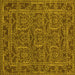 Square Machine Washable Oriental Yellow Modern Rug, wshabs1014yw