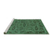 Sideview of Machine Washable Oriental Turquoise Modern Area Rugs, wshabs1014turq