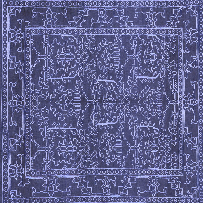 Square Machine Washable Oriental Blue Modern Rug, wshabs1014blu