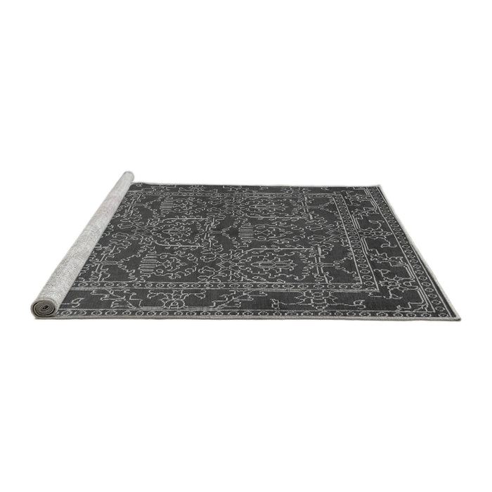 Sideview of Machine Washable Oriental Gray Modern Rug, wshabs1014gry