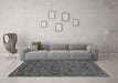 Machine Washable Oriental Gray Modern Rug in a Living Room,, wshabs1014gry