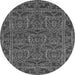 Round Machine Washable Oriental Gray Modern Rug, wshabs1014gry