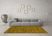 Machine Washable Oriental Yellow Modern Rug in a Living Room, wshabs1014yw