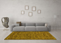 Machine Washable Oriental Yellow Modern Rug, wshabs1014yw