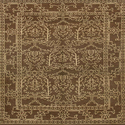 Round Abstract Dark Bronze Brown Oriental Rug, abs1014
