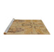 Sideview of Machine Washable Abstract Cinnamon Brown Rug, wshabs1015