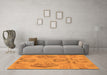 Machine Washable Oriental Orange Modern Area Rugs in a Living Room, wshabs1015org