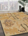 Machine Washable Abstract Cinnamon Brown Rug in a Family Room, wshabs1015