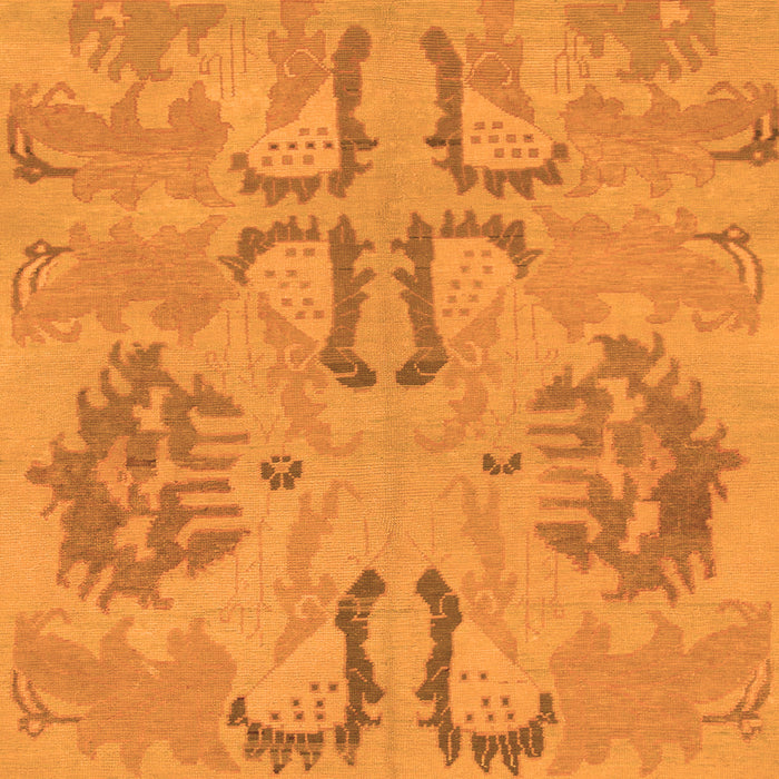 Square Machine Washable Oriental Orange Modern Area Rugs, wshabs1015org