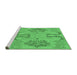 Sideview of Machine Washable Oriental Emerald Green Modern Area Rugs, wshabs1015emgrn