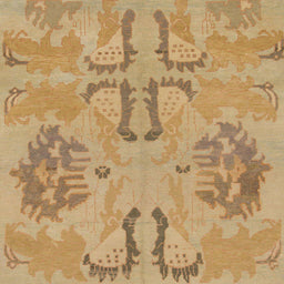 Round Abstract Cinnamon Brown Oriental Rug, abs1015