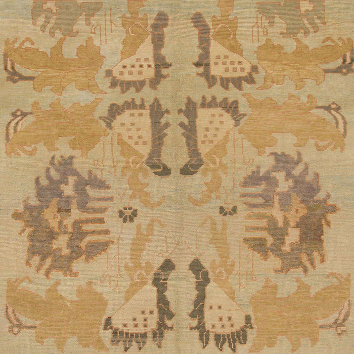 Round Abstract Cinnamon Brown Oriental Rug, abs1015