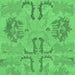 Square Machine Washable Oriental Emerald Green Modern Area Rugs, wshabs1015emgrn