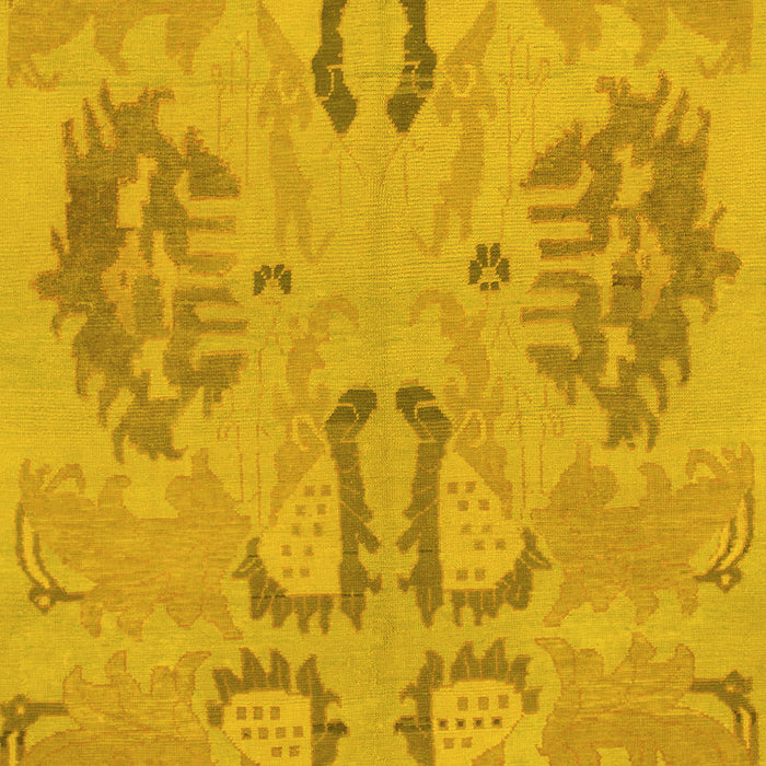 Machine Washable Oriental Yellow Modern Rug, wshabs1015yw