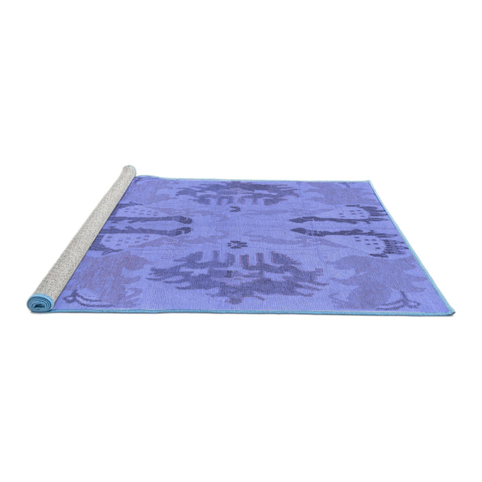 Sideview of Machine Washable Oriental Blue Modern Rug, wshabs1015blu
