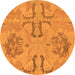 Round Oriental Orange Modern Rug, abs1015org