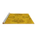 Sideview of Machine Washable Oriental Yellow Modern Rug, wshabs1015yw