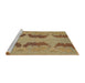 Sideview of Machine Washable Abstract Light Brown Rug, wshabs1016