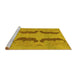 Sideview of Machine Washable Oriental Yellow Modern Rug, wshabs1016yw